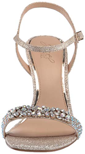 Jewel Badgley Mischka Women's Natasha Heeled Sandal, Gold Glitter, 5.5 Medium US