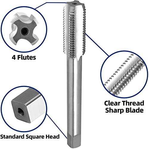 Burkit 5/8"-11 UNC Tap and Die Set, 5/8 x 11 UNC Machine Thread Tap and Round Die Right Hand
