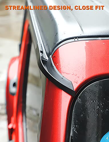 Savadicar Upgraded Version Rain Gutter Extensions, Roof Hardtop ABS Rain Groove Diverter, Rainwater Deflector Compatible with 2018-2024 Jeep Wrangler JL 4xe & Gladiator JT, Exterior Accessories, Black
