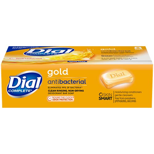 Dial Antibacterial Deodorant Bar Soap, Advanced Clean, Gold, 4 oz, 8 Bars