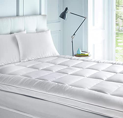 Niagara Cotton Twin Mattress Topper - Pillow Top Mattress Cover Quilted Fitted Cooling Topper for Back Pain Deep Pocket Fits 20 Inches (39x75 Inches)