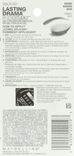 Maybelline New York Eye Studio Lasting Drama Gel Eyeliner, Waterproof, Brown 952, 0.106 oz (Pack of 2)