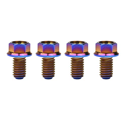 Wanyifa Titanium Ti Flange M6 10 15 20 25 30 35 40 45 50 55 60 65 70 75 80 90 100mm Bolt Screw for Motorcycle Modified Pack fo 4 (M6x60mm, Gold)