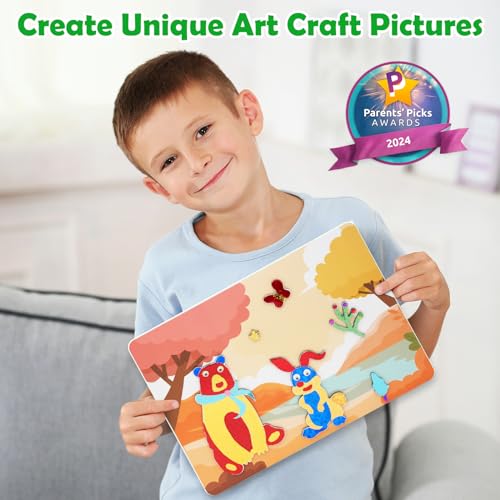 ZMLM Art Craft Activity for Kid - Foil Art Dinosaur & Animal Travel Toys, No Mess Art Kit & Supply Game, DIY Creative Sticker Craft Set, Idea Birthday Gift for 4 5 6 7 8 9 Year Old Boy Girl