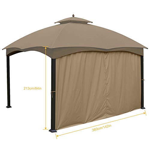 ABCCANOPY Gazebo Replacement Curtain 10'x12' - Universal Privacy Side Wall for Outdoor Gazebo, 1 Panel Only (Beige)