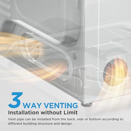 Midea MLE45N1AWW Front Load Electric Dryer Matching, with Stainless Steel Sensor Dry, Wrinkle Care, Touch Control, 10 Total Cycles, 8.0 Cu.ft, White