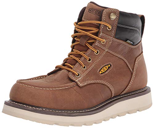 KEEN Utility Men's Cincinnati 6" Waterproof Soft Toe Wedge Work Boots, Belgian/Sandshell, 10