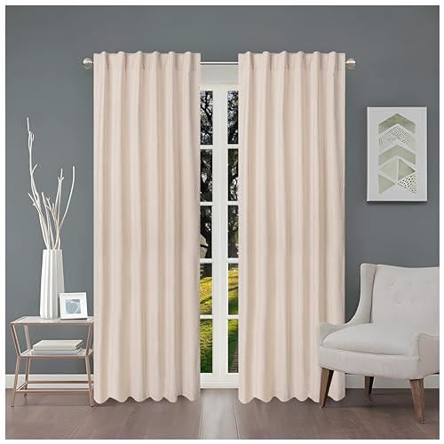 Limecasa,Farmhouse Curtain in Linen 50x84 Natural, Linen Cotton Curtains, 2 Panels Tab Top Curtains, Room Darkening Drapes, Curtains for Bedroom, Curtains for Living Room, Natural Curtain Set of 2
