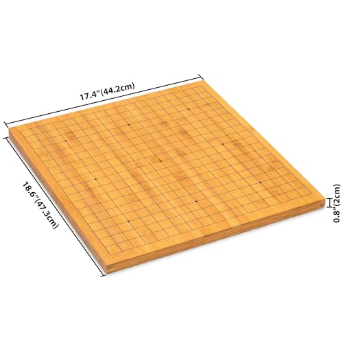 Yellow Mountain Imports Bamboo 0.8-Inch Reversible 19x19 / 13x13 Go Game Set Board with Double Convex Melamine Stones and Bamboo Bowls - Classic Strategy Board Game (Baduk/Weiqi)