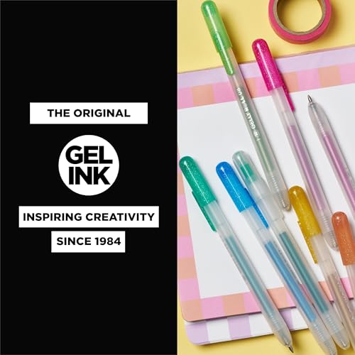 SAKURA Gelly Roll Retractable Gel Pens Colored - Classic Color Set - Medium Point Ink Pen for Journaling, Art, or Drawing - With Black, Blue & Red Ink - 10 Pack