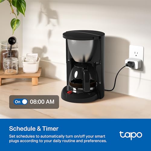 TP-Link Tapo Wi-Fi Smart Plug, ๐๐ป๐ฒ๐ฟ๐ด๐ ๐ ๐ผ๐ป๐ถ๐๐ผ๐ฟ๐ถ๐ป๐ด, Compatible with Alexa & Google Home & Samsung SmartThings, Timer, 15A/1800W Max, ETL Certified, 2.4G Wi-Fi Only, Tapo P115(2-Pack)