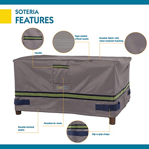 Duck Covers Soteria Water-Resistant 26 Inch Square Patio Ottoman/Side Table Cover, Outdoor Ottoman Cover