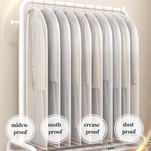 Maylmc 20 Pack Small Size Clear Garment Bags for Hanging Clothes with Full Zipper for Closet Storage, Clothes Cover For Hanging, Wardrobe Bags for Hanging Clothes.(100 x 60CMx 10P)