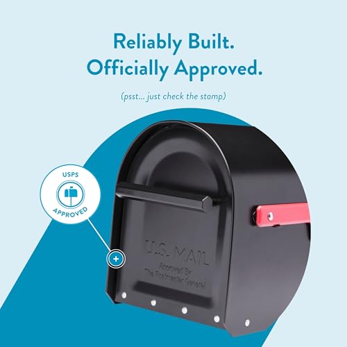 ARCHITECTURAL MAILBOXES 5560B-R-10 Architectural Mailboxes Sequoia Post Mount Mailbox, Large, Black