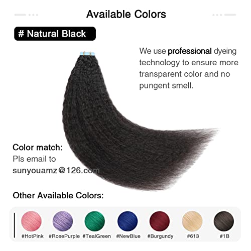 SUYYA Tape in Hair Extensions Human Hair Bleach Blonde 14 inches 40g/pack 20pcs Straight Seamless Skin Weft Tape in Hair Extensions(14 inches #613 Bleach Blonde)
