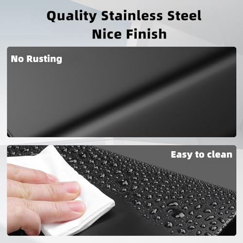 TIPGO Small Metal Trash Can, 2.1 Gallon Slim Trash Can for Bathroom, Wastebasket Garbage Bin for Bedroom, Office, Kitchen, Under Sink (Matte Black)