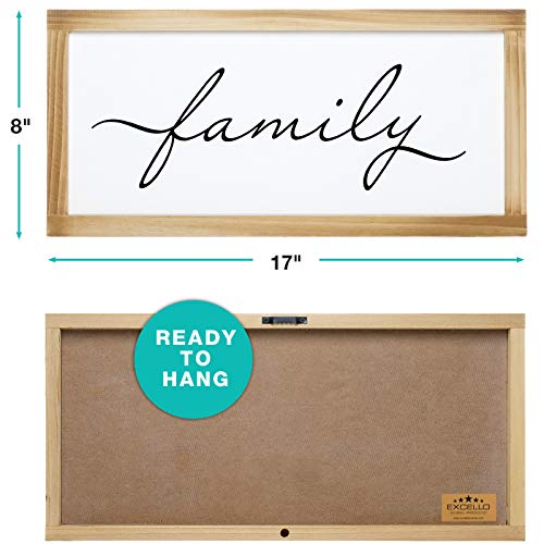 EXCELLO GLOBAL PRODUCTS 8x17 Wood Framed Signs: Ready to Hang Decor for Home or Office (Home & Family)