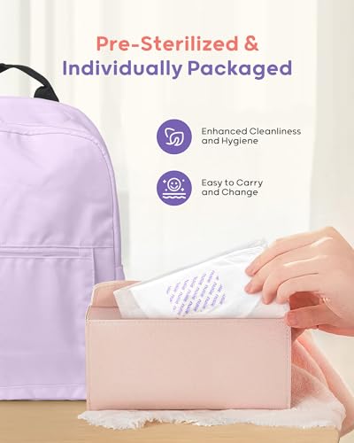Nuliie Super Absorbent & Featherlight Disposable Nursing Pad, Stay Dry, Soft & Breathable Breast Pad for Leaking Milk, Leakproof, Individually Packaged Breastfeeding Essentials for Moms (100 Count)