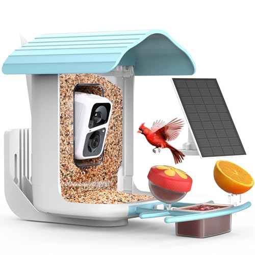 birdsnap® PAV - Smart Bird Feeder with Camera, 5 DIY Add-ons & 64G SD Card Auto Record Bird Video Bird House for Outside, AI Identify Bird Auto Capture with Solar Panel, Ideal Gift for Bird Lover