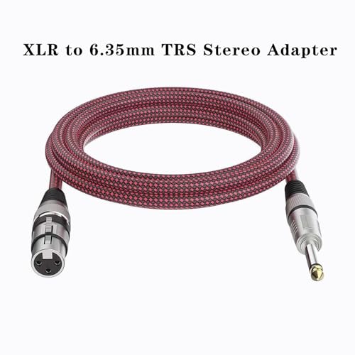 tsrqponmlkjlh XLR Female to 1/4(6.35mm) Male TRS Jack Lead Balanced Signal Interconnect Cable XLR to 1/4 Patch Cable-10feet