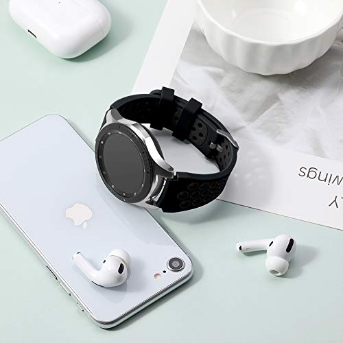 Lerobo Compatible with Samsung Galaxy Watch Band 46mm/Galaxy Watch 3 45mm Band/Gear S3 Frontier,Classic Watch Band, 22mm Soft Silicone Breathable Watch Strap Wristband for Women Men,(Navy Blue/White)