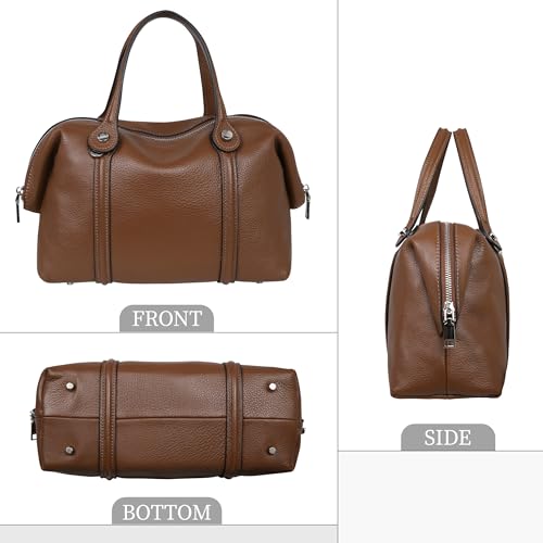 HESHE Leather Purses for Women Shoulder Handbag Designer Bags Cross Body Purse Women’s Satchel Bag Totes (Black)