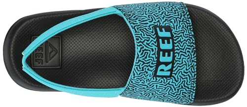 Reef Kids Boys Sandals, Little One Slide, Flying Sharks, 4