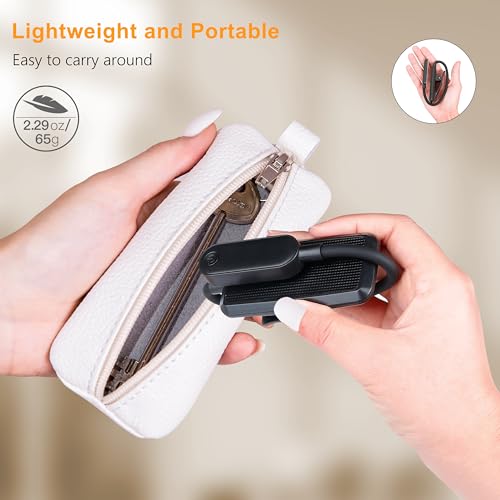 Gritin 16 LED Rechargeable Book Light for Reading in Bed-Eye Caring 3 Color Temperatures, Stepless Dimming Brightness,80Hrs Runtime,Lightweight Flexible Clip On Book Light for Book Lovers-White