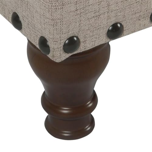 HomePop Large Storage Bench with Nailhead Trim - Tan
