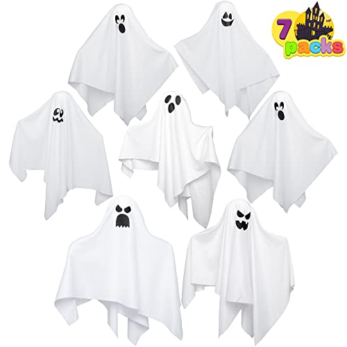 JOYIN 7 Pcs Halloween Ghost Decorations Outdoor, 19.6” Hanging White Ghost Decor, Spooky Flying Ghost for Halloween Tree Front Yard Patio Lawn Garden Party Décor and Holiday Decorations