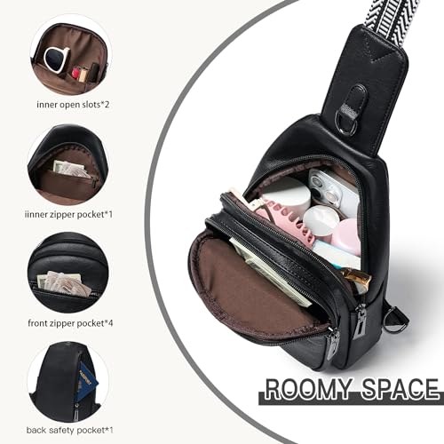 Leresas Sling Bag for Women Men Sling Purse Backpack 2024 Crossbody Bags Fanny Pack Trendy Vegan Leather Anti Theft Beige