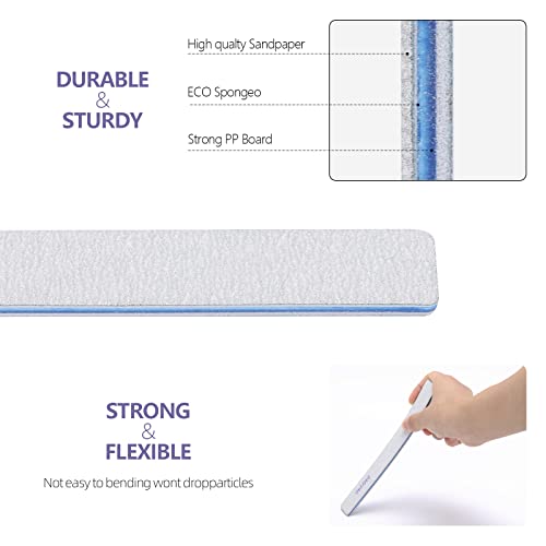 25 Count Nail Files for Natural Nails 320 Grit Fine Grit Nail Buffers for Buffing and Smoothing Nails