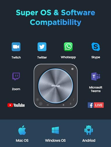Enther&MAXHUB BM11 conference speakerphone with 360°triple mic array, 10 ft voice pickup, noise reduction, USB C, Bluetooth speaker compatibility with leading platforms, ideal for meeting, home office