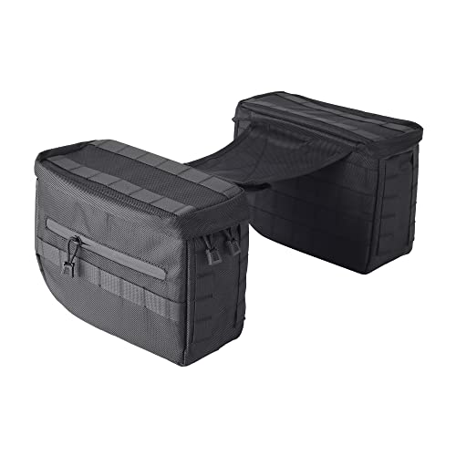 FVMOTO Universal Motorcycle Saddlebags Saddle Bags Luggage Bags Travel Knight Rider Storage Bag Fit For Harley Softail Dyna Super Glide Sportster FXR, 14.5L(3.8 Gallon)