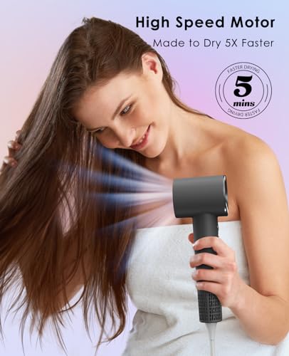 OSOU Hair Dryer, Negative Ionic Hair Dryer, High-Speed Blow Dryer with 110, 000 RPM Brushless Motor, Fast Drying Lightweight Travel Hairdryer, Low Noise Home Hair Dryer (Baby Pink)