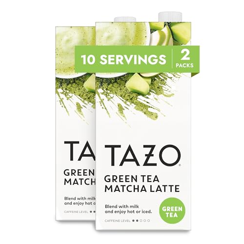 TAZO Green Tea Matcha Latte, Green Tea Concentrate, Easy-to-Serve Matcha Tea for Everyday Lattes, Mocktails, Hot or Iced Tea, 32 oz Tea Mix Carton (Pack of 2)