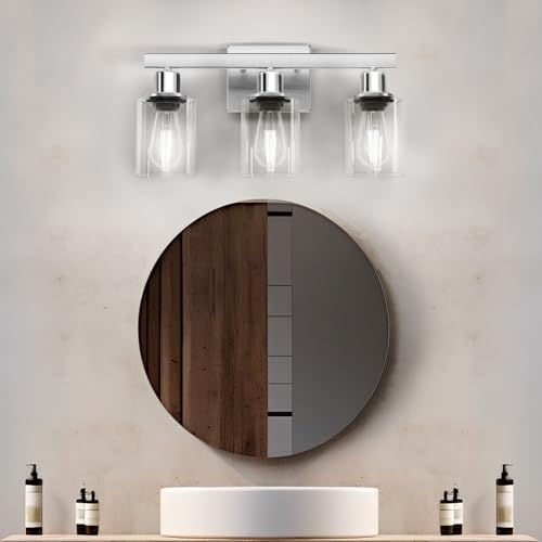 DIKAIDA Farmhouse Bathroom Vanity Lights, 2-Light Rustic Bathroom Lights Fixture, Vanity Lighting, Industrial Wall Sconces, Modern Metal Wall Light for Bedroom,Living Room,Bathroom,Hallway