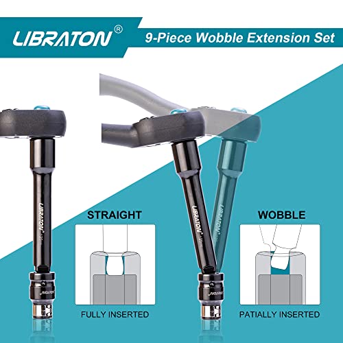 Libraton Wobble Extension Set, Socket Extensions Set, Ratchet Extensions 1/4", 3/8", 1/2", Wobble Extensions, Drive Socket Extension, Cr-V, with EVA Storage Tray