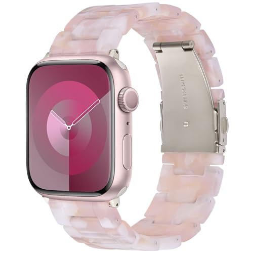 V-MORO Compatible iWatch Band Women Men- Fashion Resin iWatch Band Bracelet Metal Stainless Steel Rose Gold Buckle iWatch Series 3 Series 2 Sport&Edition 42mm/44mm