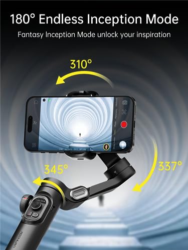 AOCHUAN Phone Gimbal Stabilizer 3-Axis Smartphone Foldable Gimbal for iPhone Gimble with Focus Wheel TikTok YouTube Vlog Stabilizer for iPhone 15 14 13 12 Pro Max&Android-Smart XE