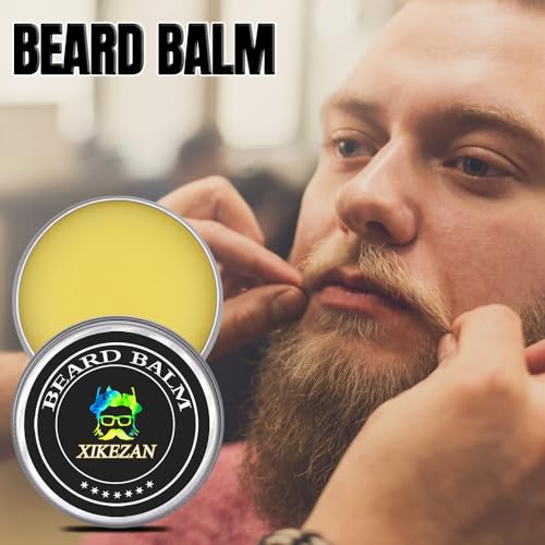 XIKEZAN Beard Kit - Includes Beard Wash, Serum (2 Pack), Oil, Balm, Comb, Brush, Scissors, Bag, E-Book - Ideal Stocking Stuffer Gifts for Men, Him,Boyfriend Husband,Dad