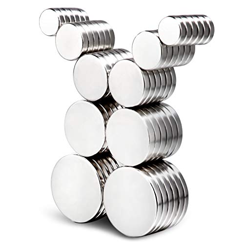 DIYMAG Magnets 60Pcs, 5 Different Size Small Refrigerator Magnets, Mini Round Disc Fridge Magnets for Crafts, and Office Magnets, Whiteboard Magnets, Map Magnets, Push Pin Magnets