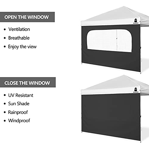 MordenApe Sunshade Sidewall with Window for 10x10 Pop Up Canopy, Instant Canopy SunWall, 1 Pack (10 x 10, Black)