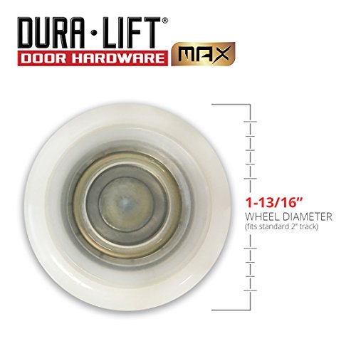 DURA-LIFT Ultra-Life MAX 2" Sealed 6200ZZ Bearing Nylon Garage Door Roller, 4" Stem, Pack of 10