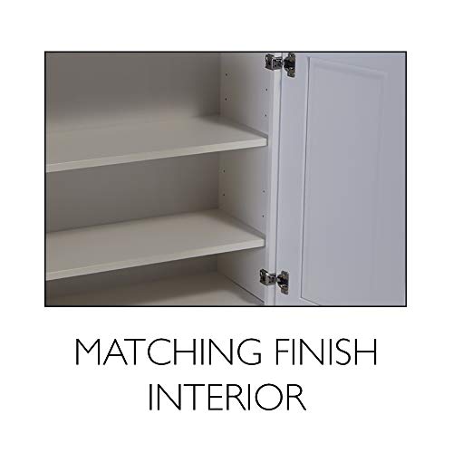 Brookings Shaker Unassembled Bridge Wall Kitchen Cabinet W3012, 30 W x 12 D x 12 H, Painted White, Solid Wood, Design House, 561621