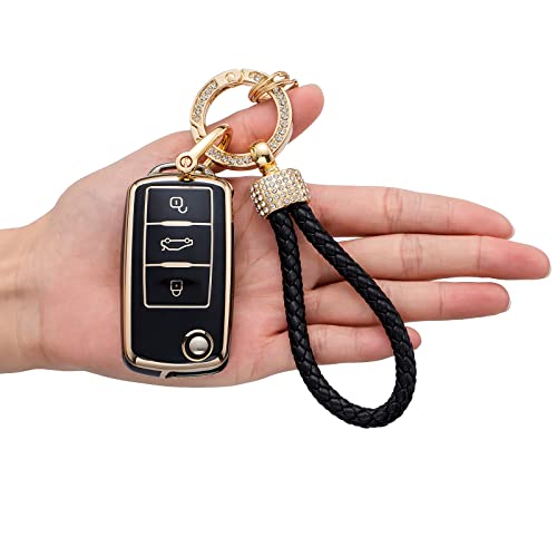 LCXJMWKL for VW Volkswagen Key Fob Cover, Compatible with VW Jetta Beetle Tiguan Passat Golf MK6 Polo