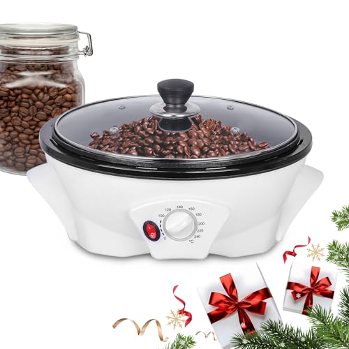 JIAWANSHUN Electric Coffee Roaster Machine 500g Coffee Bean Roaster 0-240℃ Non-Stick Home Peanut Beans Roaster 1200W 110V
