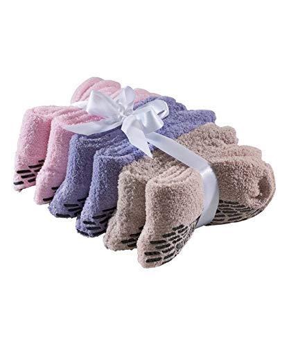 Silverts Men’s and Women’s Diabetic Gripper Non Skid Hospital Slipper Socks for Seniors - Adaptive Clothing Gift for Elderly - Soft Warm Fuzzy Grip Slip Resistant - 6 Pack - Pastel Pack X-Large