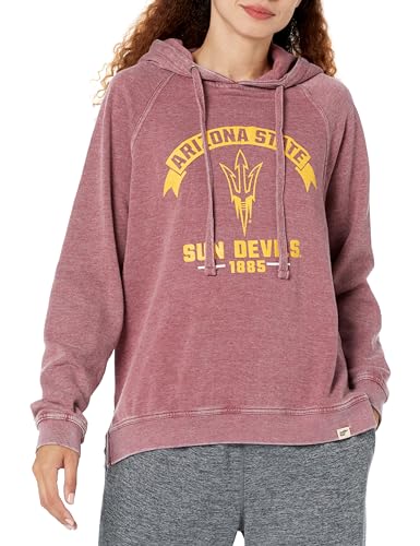 Blue 84 Women's Standard NCAA Officially Licensed Hooded Sweatshirt Burnout Vintage Scholar, Team Color