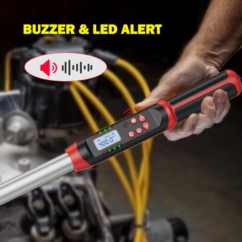 VANPO 1/4 Inch Digital Torque Wrench, 1.1-22.1 Ft-lbs/1.5-30Nm, with Preset Values, 2% Accuracy, Buzzer and LED Notification, Small Electronic Torque Wrench for Bicycles